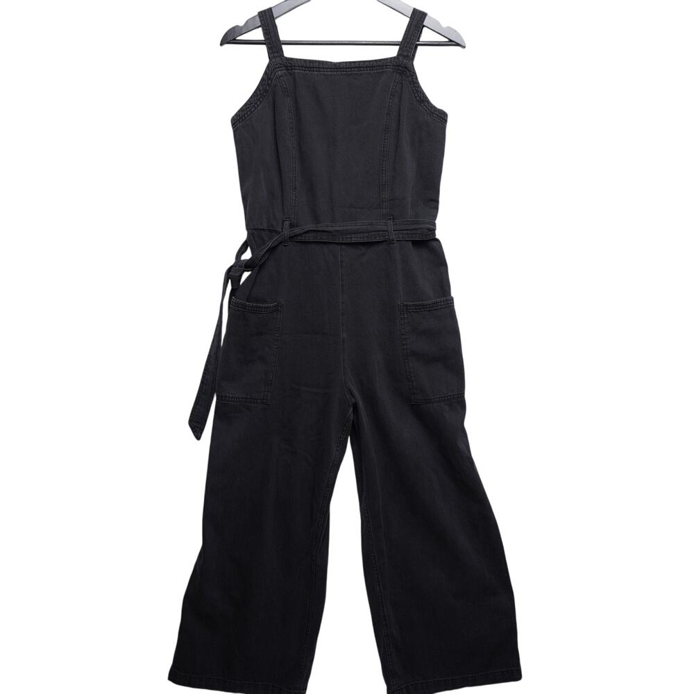 Old Navy Black Cotton Jumpsuit | Size M | Wide Leg Adjustable Strap‎ Belted